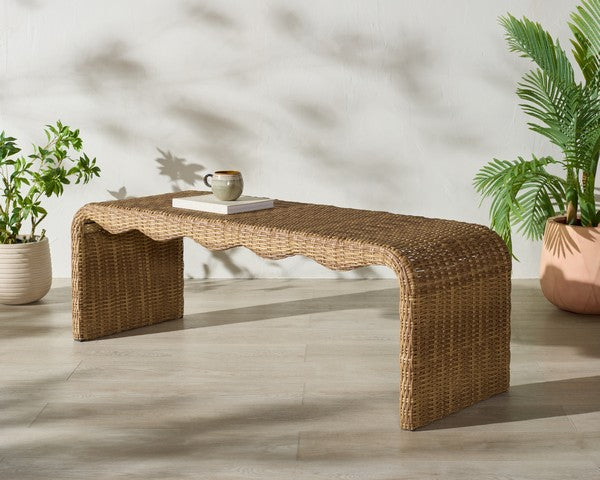Lynsee Wicker Bench in Natural