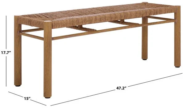 Romona Rattan Outdoor Bench in Natural