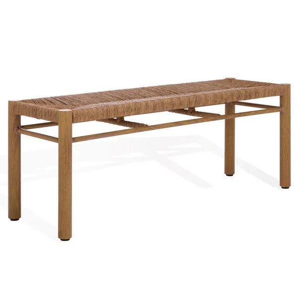 Romona Rattan Outdoor Bench in Natural