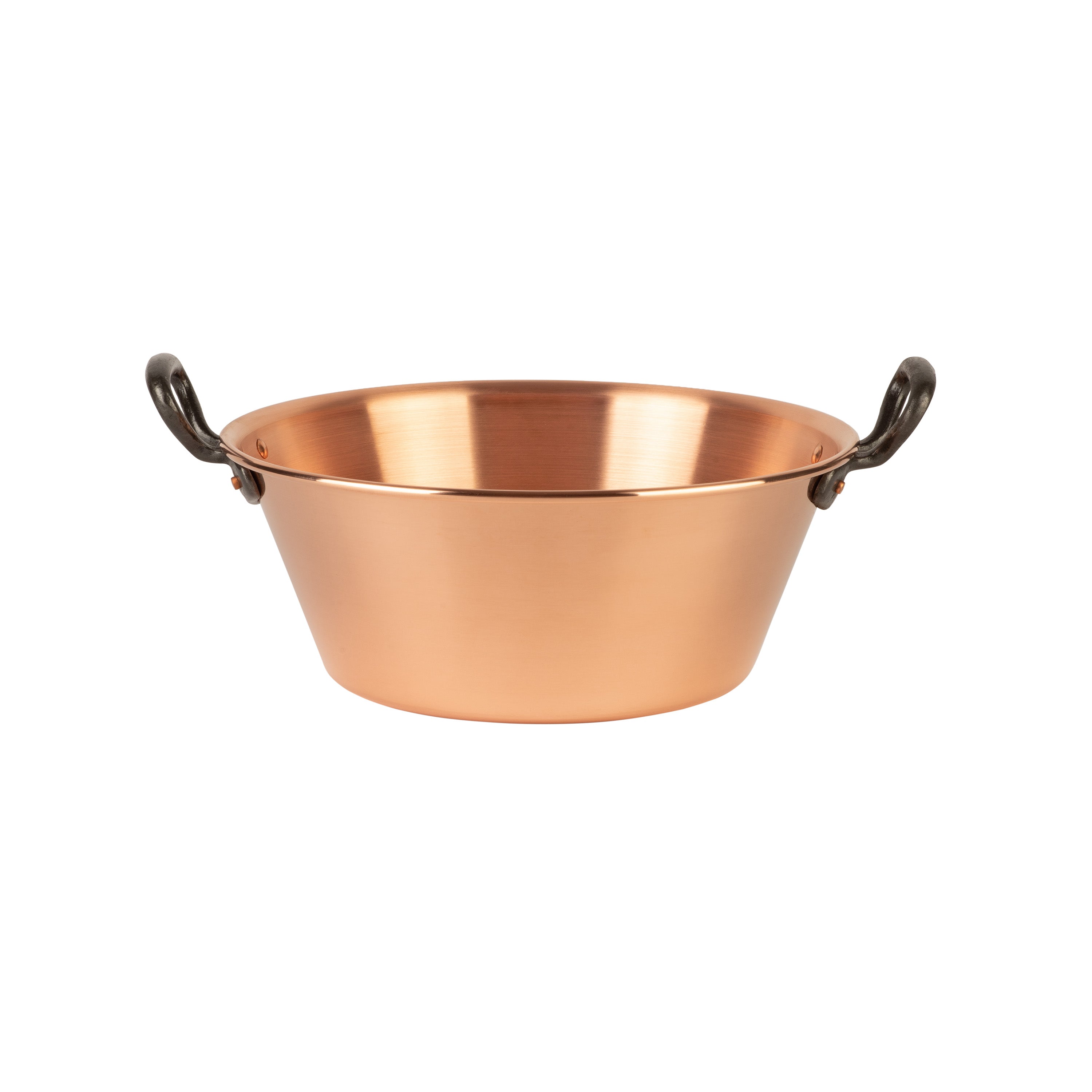 Copper jam pot with cast iron handles, 3.1 qt
