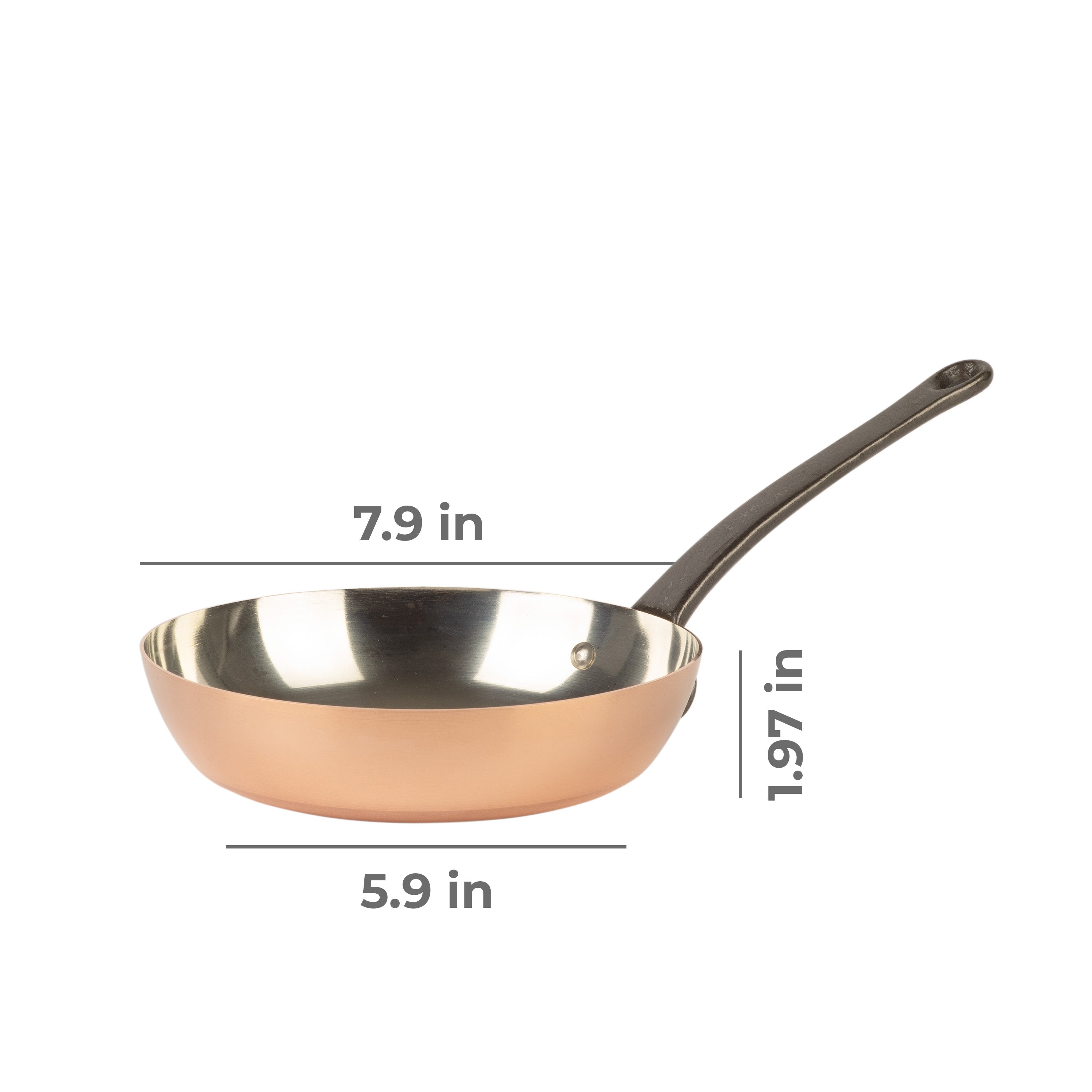 Tinned copper frying pan