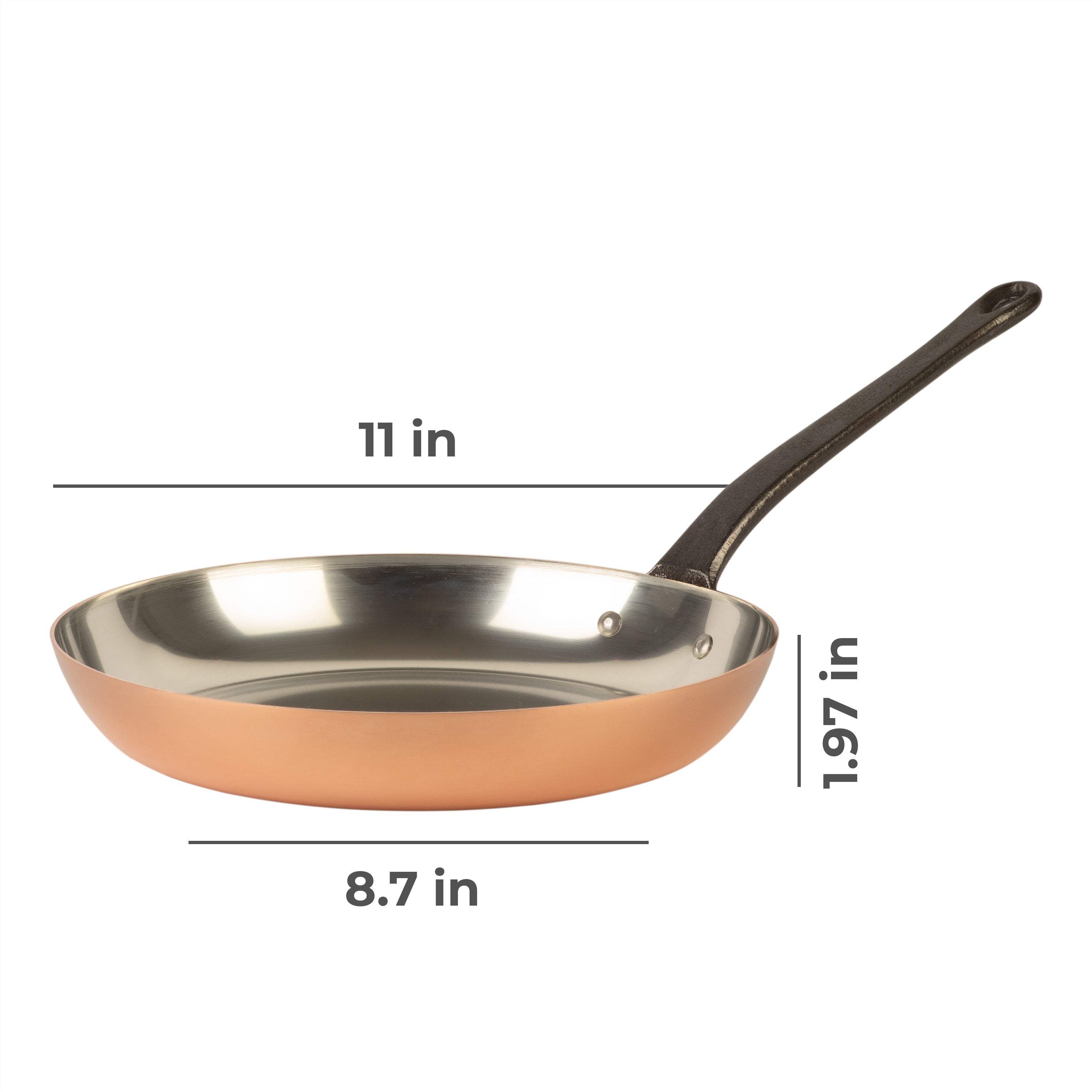 Tinned copper frying pan