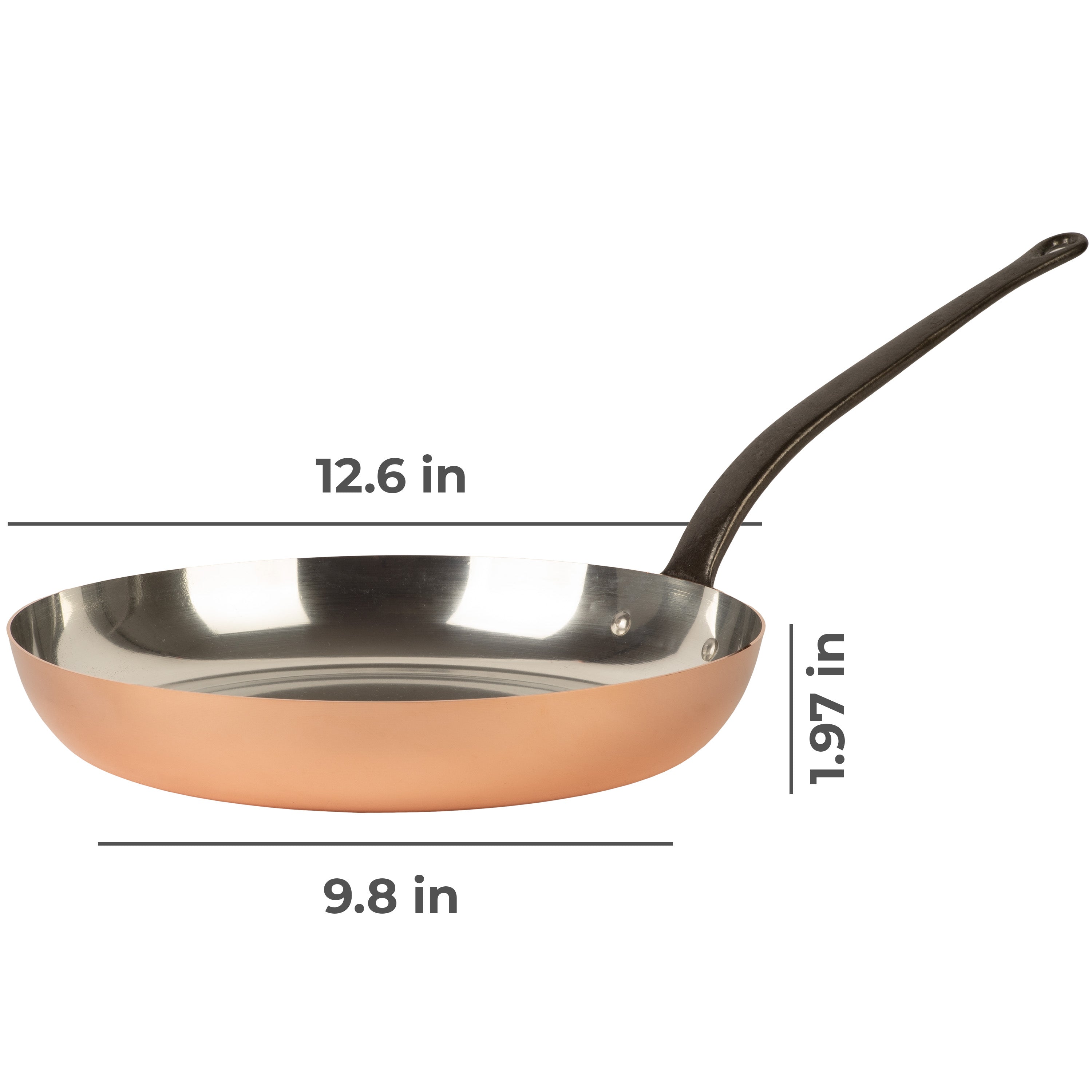 Tinned copper frying pan