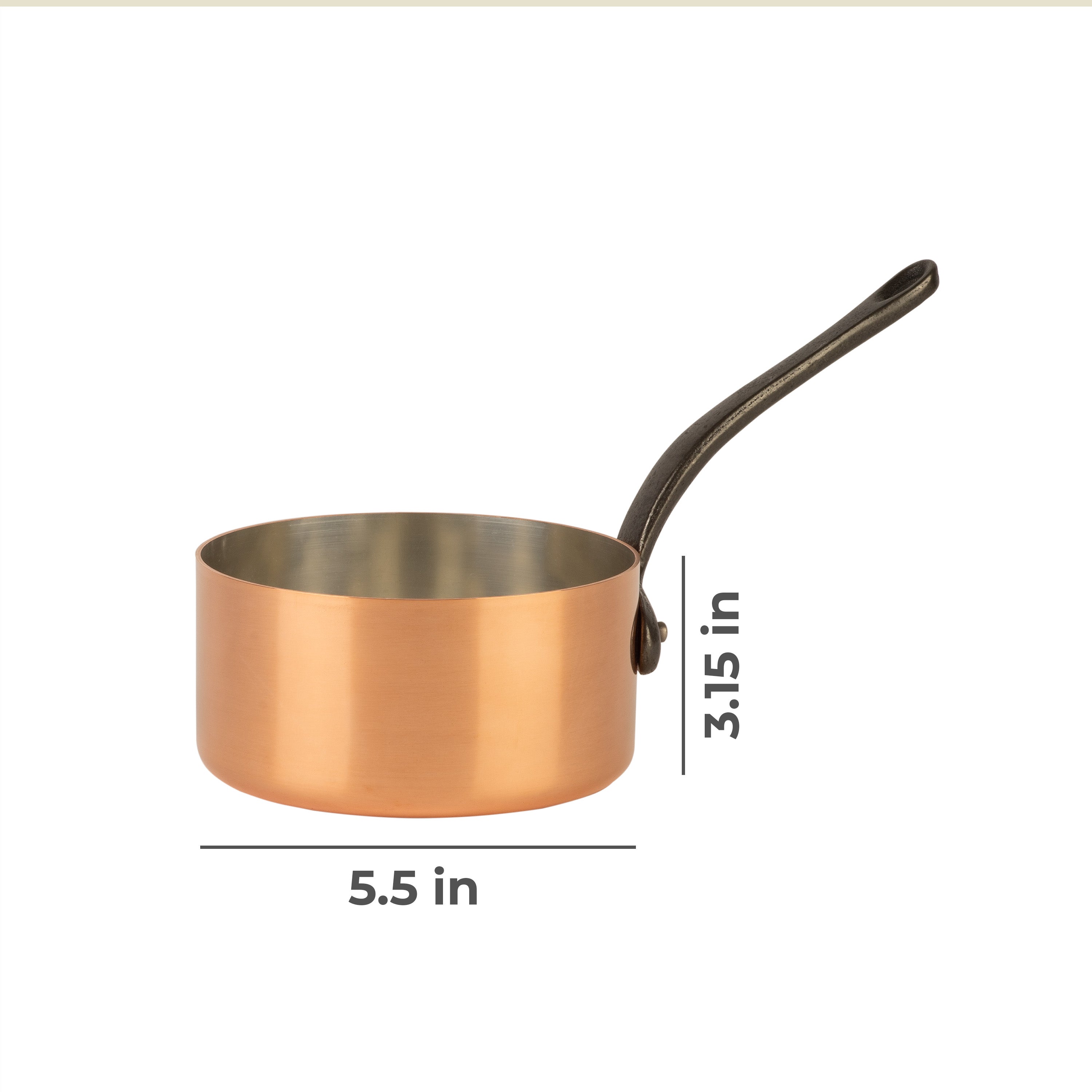 Tinned copper saucepan