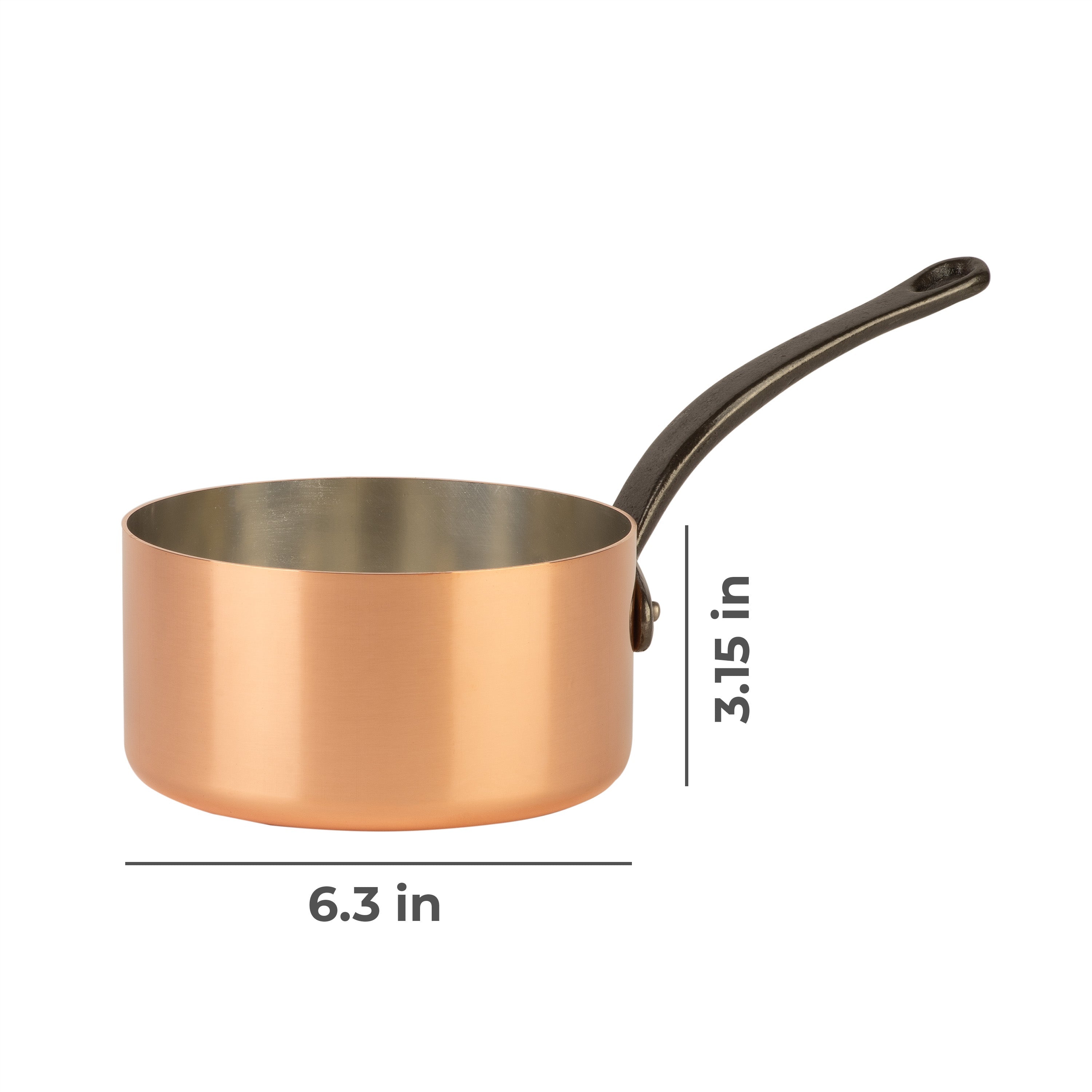 Tinned copper saucepan