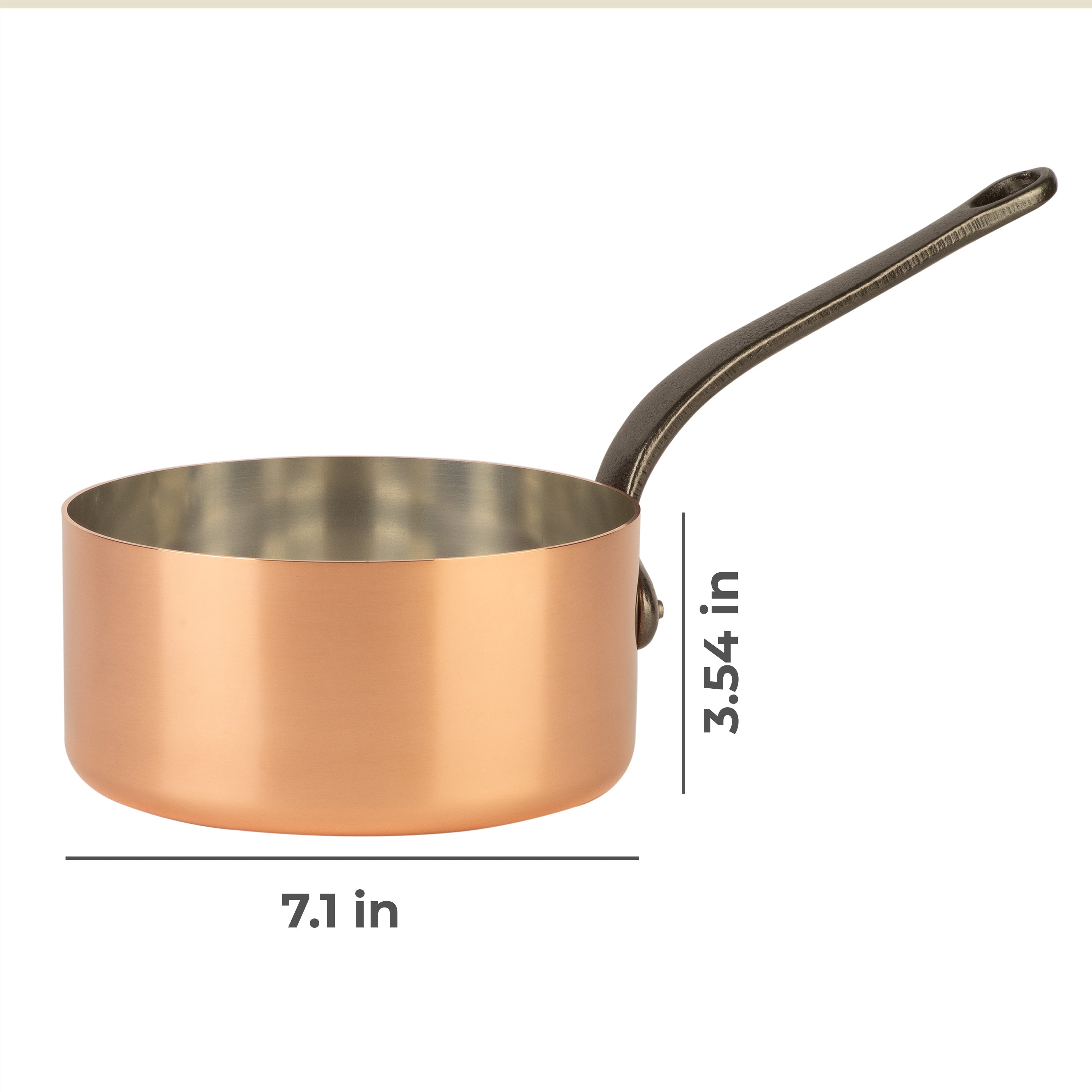 Tinned copper saucepan