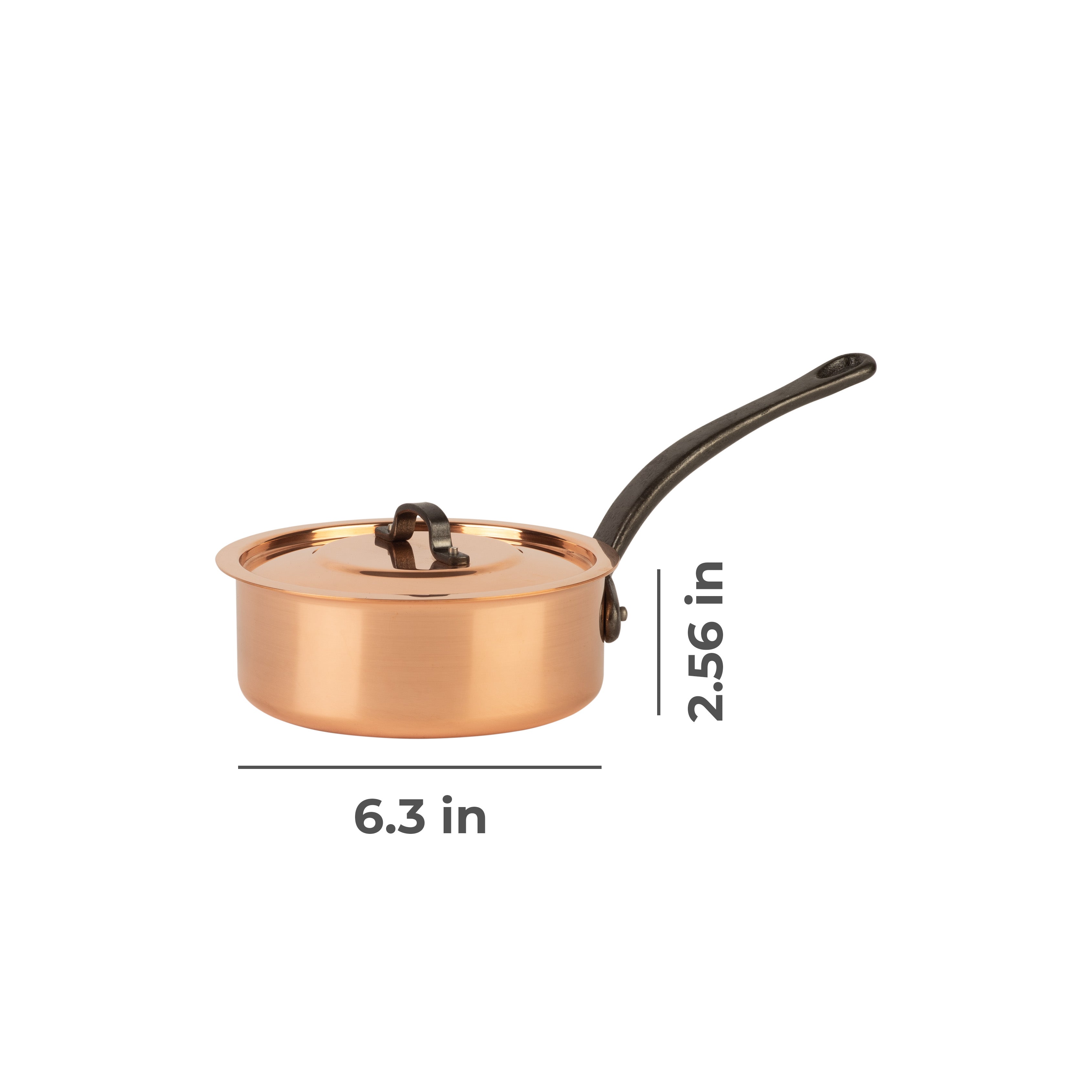 Tinned copper sauté pan with lid
