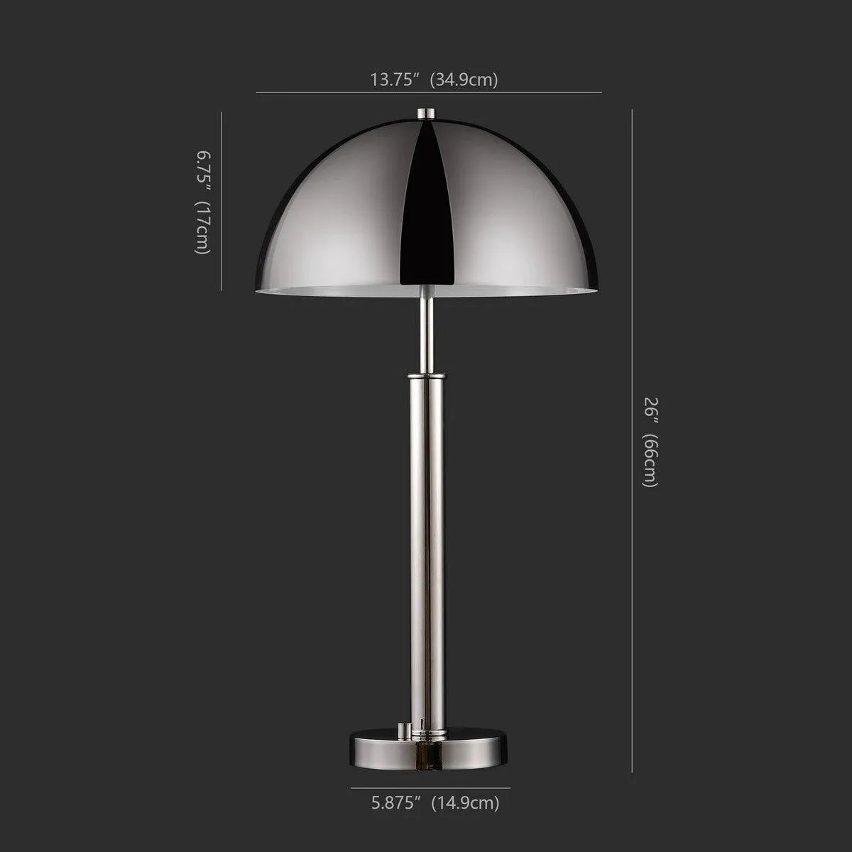 Safavieh Harvey Aesthetic Metal Dome Table Lamp in Nickel