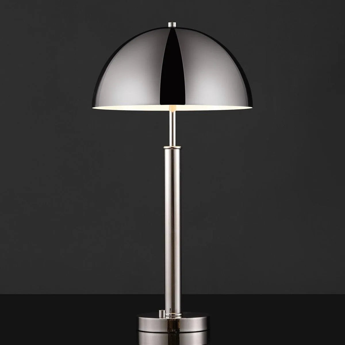 Safavieh Harvey Aesthetic Metal Dome Table Lamp in Nickel