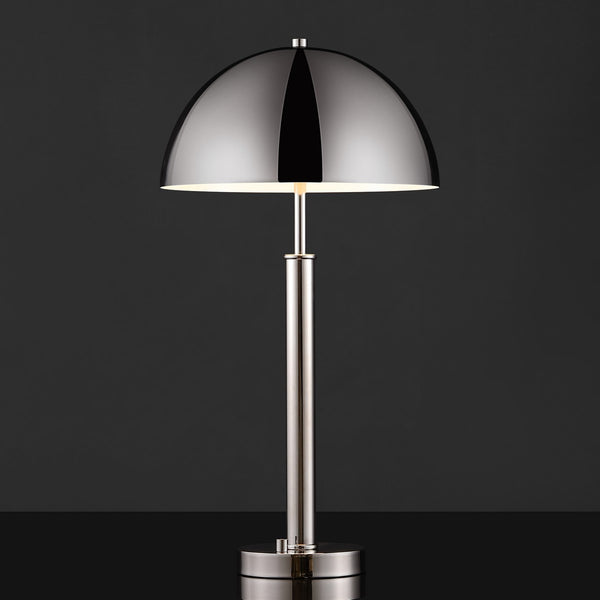 Harvey Aesthetic Metal Dome Table Lamp in Nickel - The Mayfair Hall