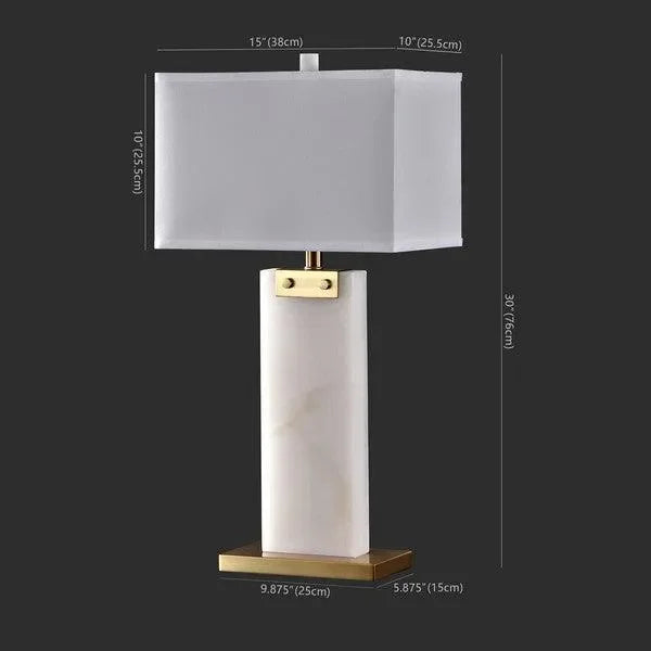 Morgen Alabaster Table Lamp in White - The Mayfair Hall