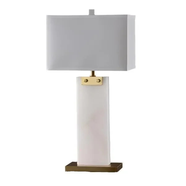 Morgen Alabaster Table Lamp in White - The Mayfair Hall