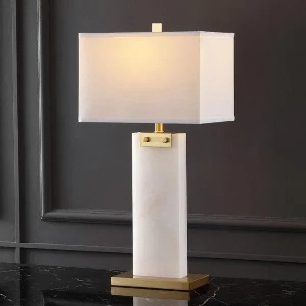 Morgen Alabaster Table Lamp in White - The Mayfair Hall