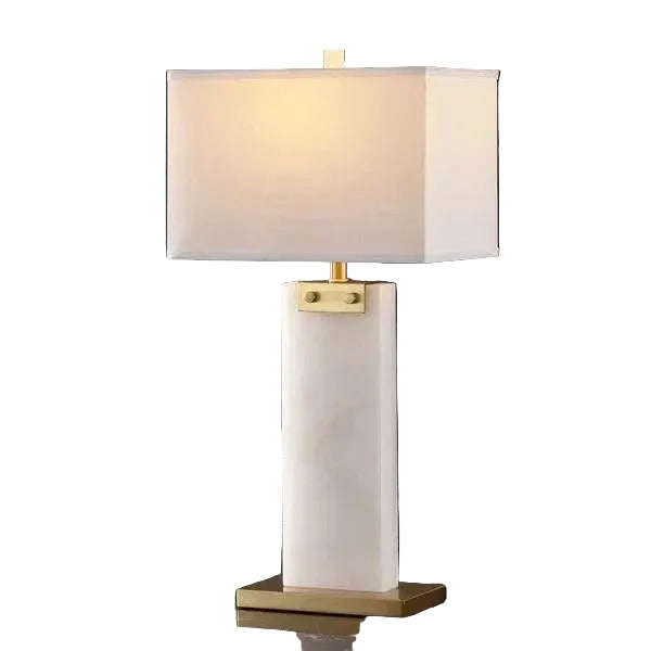 Morgen Alabaster Table Lamp in White - The Mayfair Hall