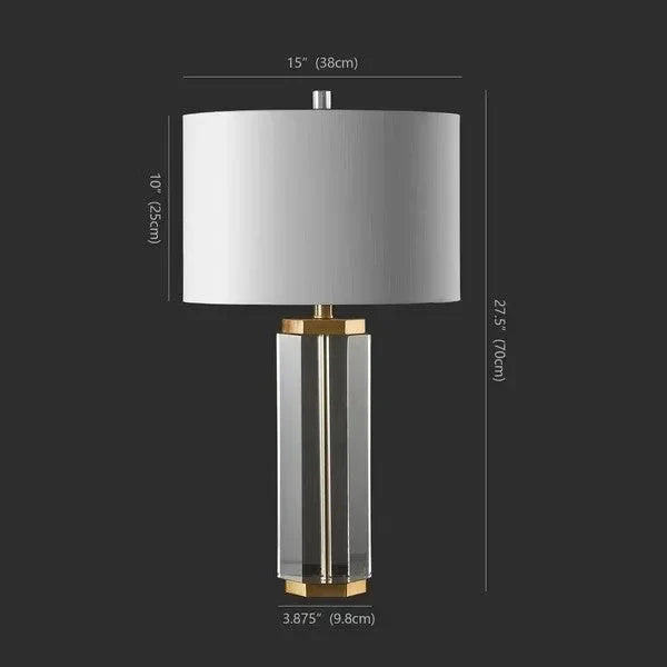 Roshan Crystal Table Lamp in White - The Mayfair Hall