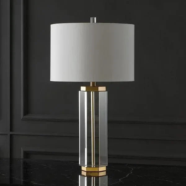 Roshan Crystal Table Lamp in White - The Mayfair Hall