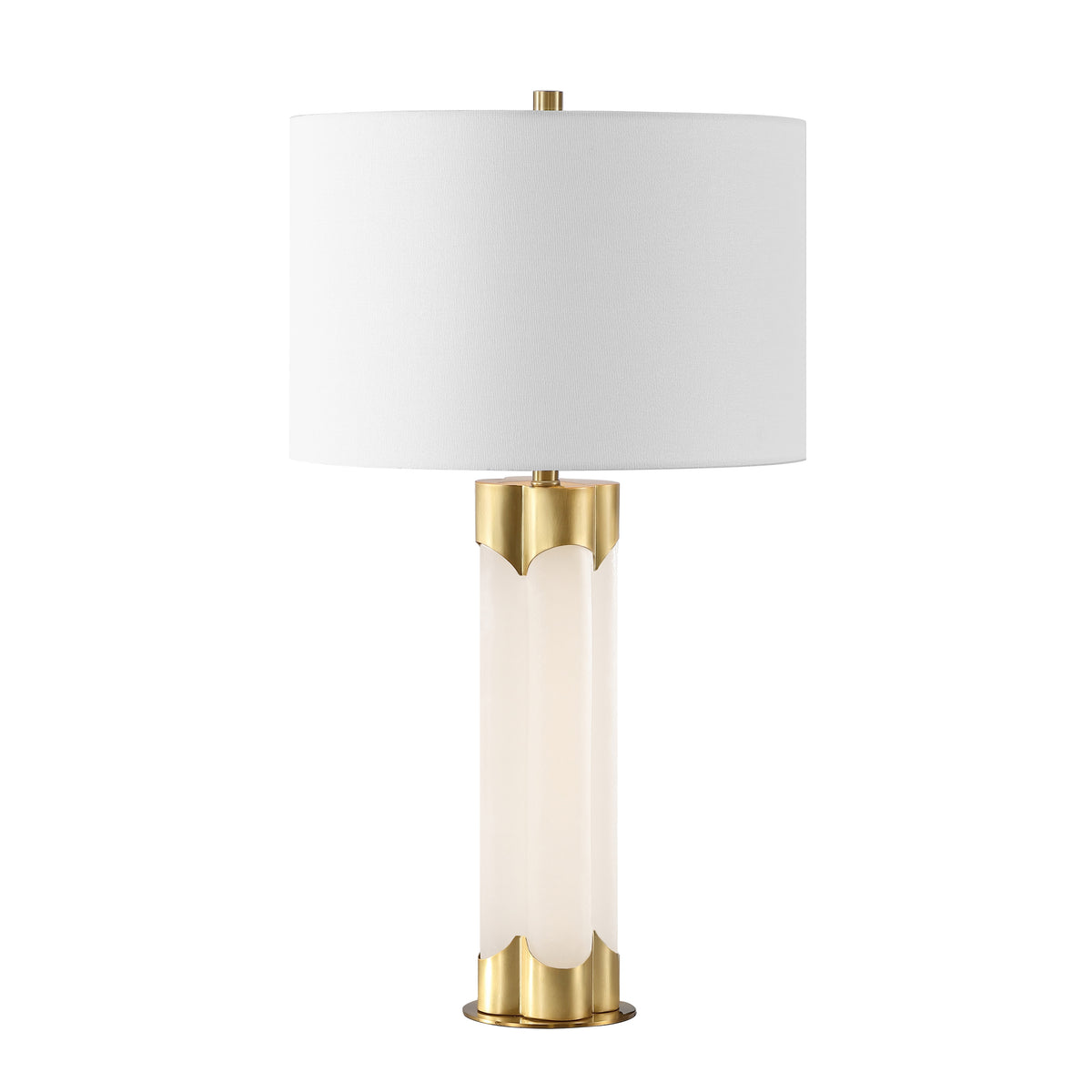 Chavez Alabaster Table Lamp in White and Gold