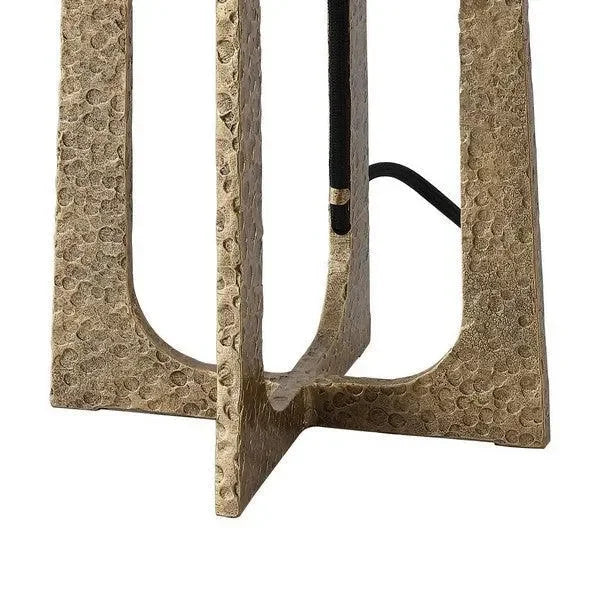 Pollyanna Iron Table Lamp in Antique Brass and White with Built-in Dimmer Switch - The Mayfair Hall