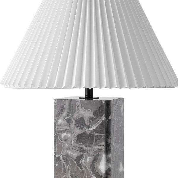 Mackenzie Marble Table Lamp in Light Gray and White