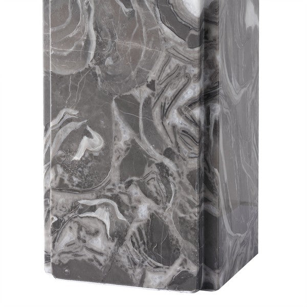 Mackenzie Marble Table Lamp in Light Gray and White