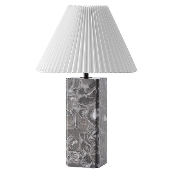 Mackenzie Marble Table Lamp in Light Gray and White