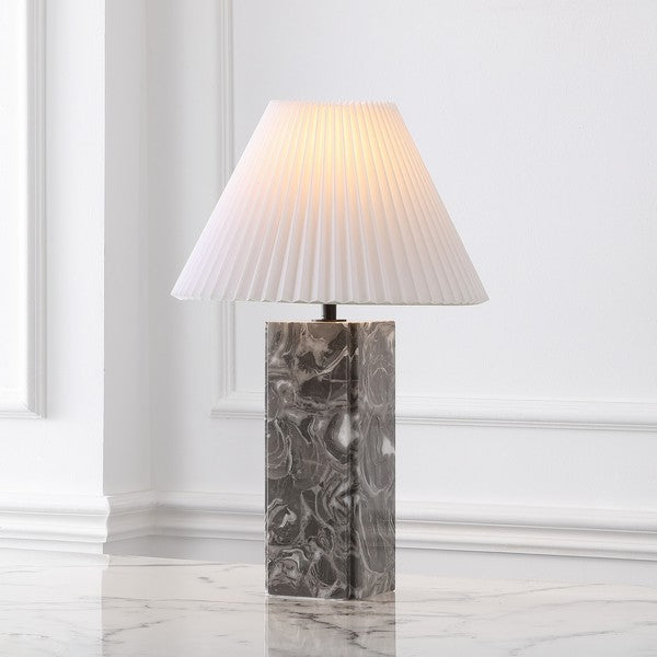 Mackenzie Marble Table Lamp in Light Gray and White