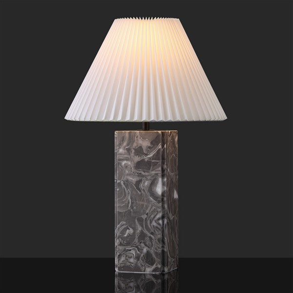 Mackenzie Marble Table Lamp in Light Gray and White