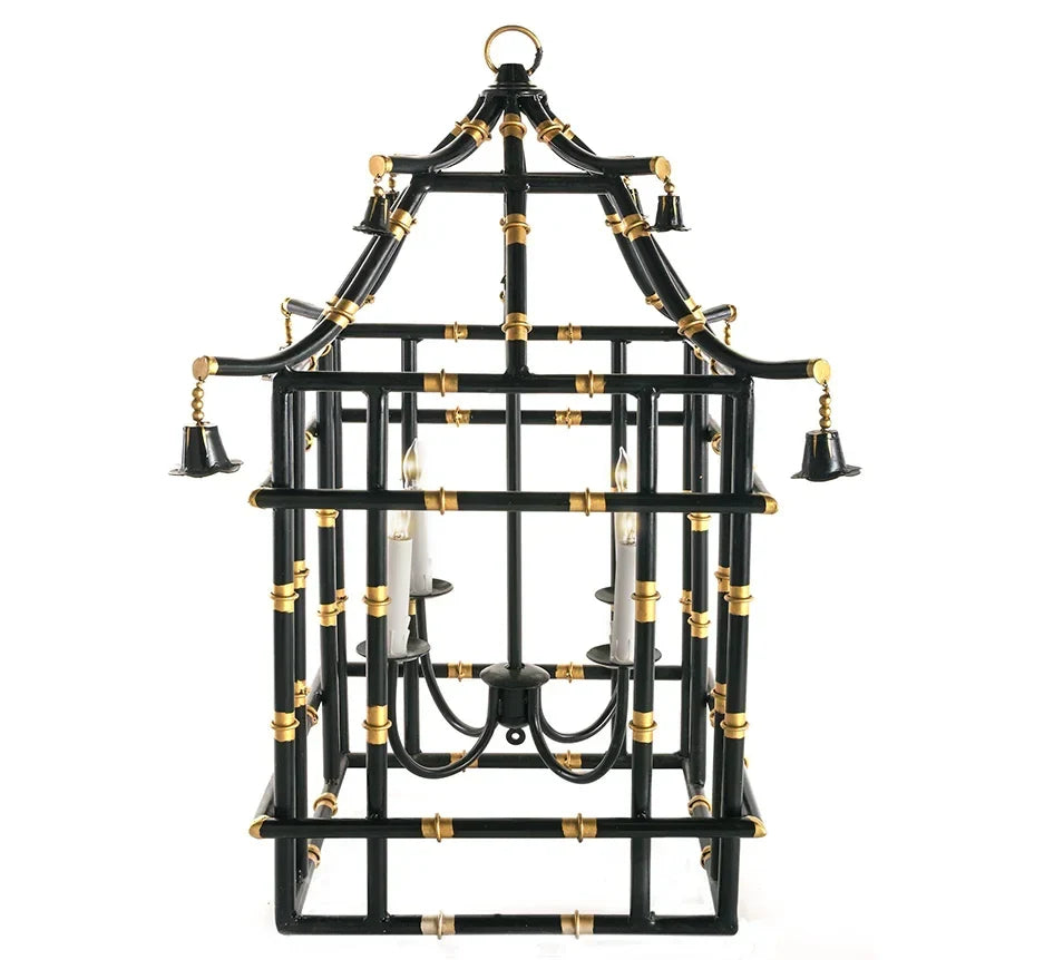Bamboo Lantern in Black and Gold - The Mayfair Hall
