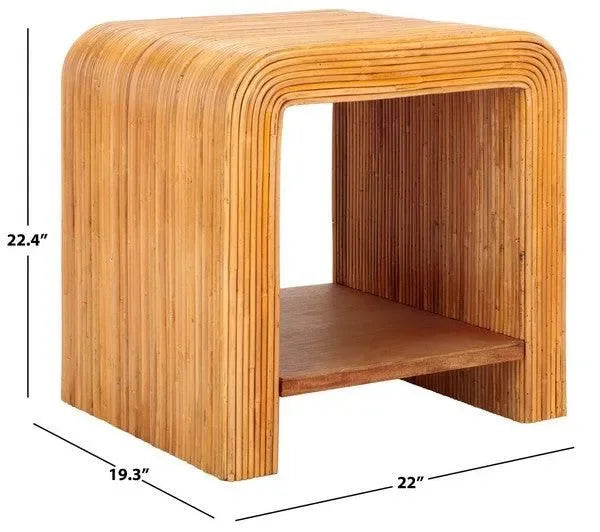 Dellabryn Rattan Accent Table in Natural - The Mayfair Hall
