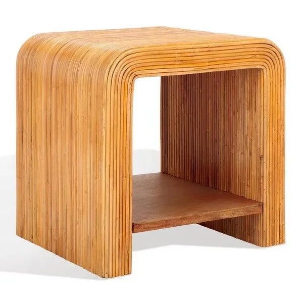Dellabryn Rattan Accent Table in Natural - The Mayfair Hall