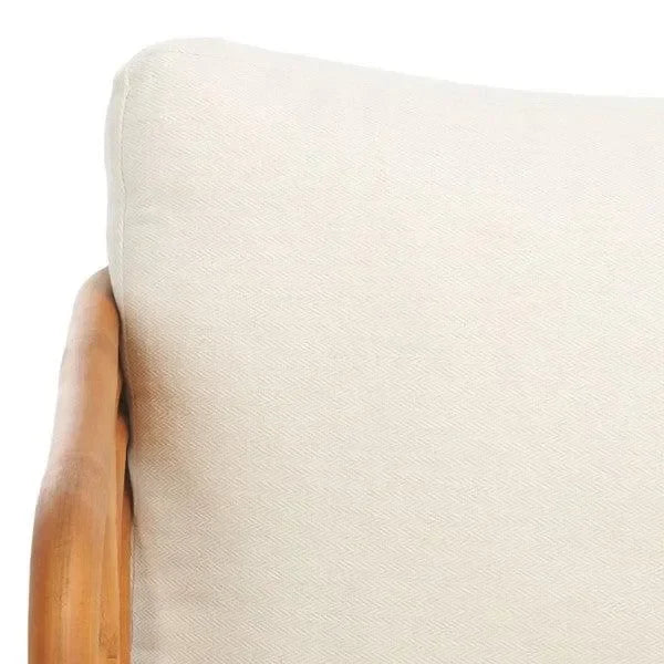 Harlowe Rattan Accent Chair in Natural and White with Sculpted Lines - The Mayfair Hall