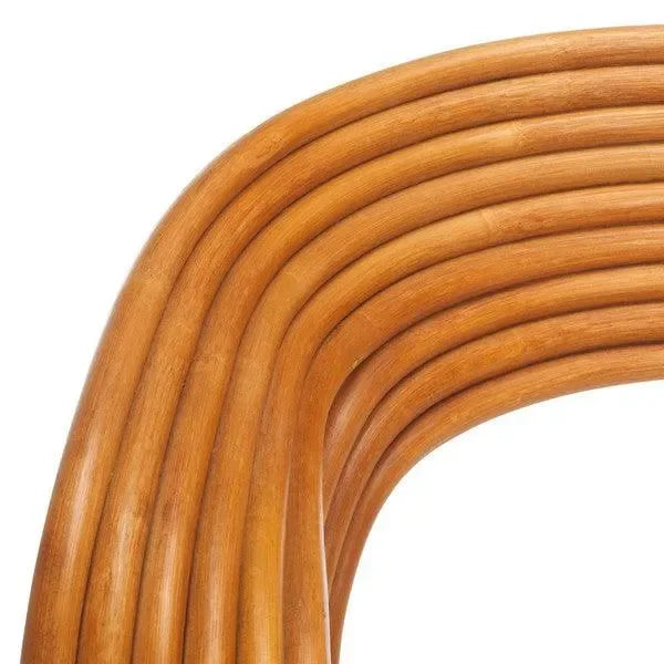 Safavieh Giorno Rattan Accent Chair in Natural/White with Curved Sculpted Lines