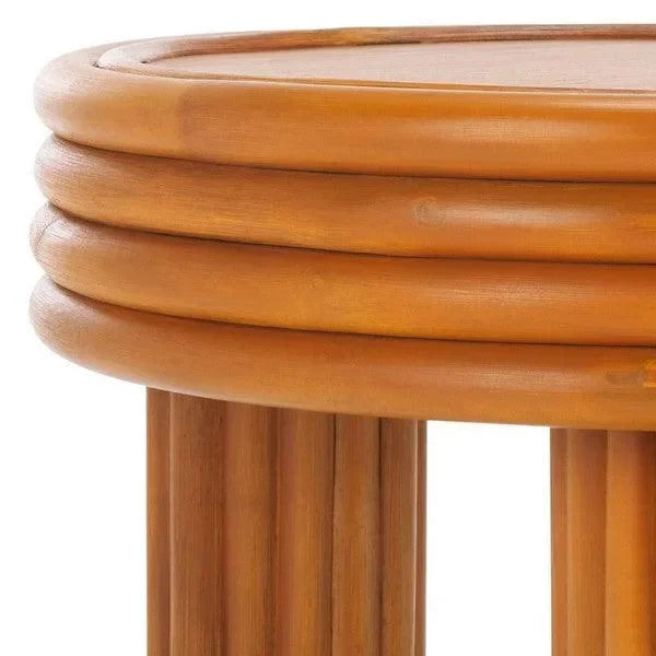 Bayard Rattan Accent Table in Natural - The Mayfair Hall