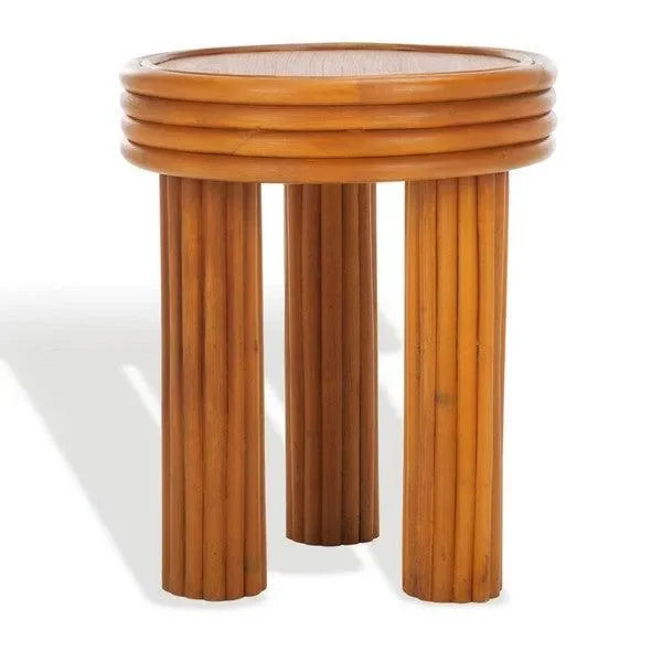 Bayard Rattan Accent Table in Natural - The Mayfair Hall