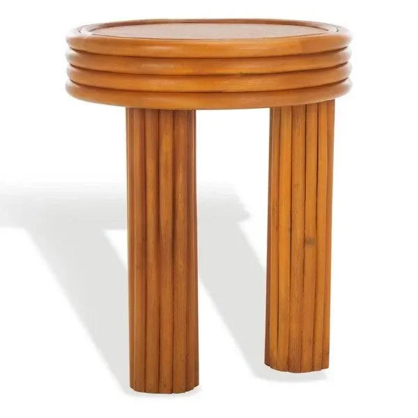 Bayard Rattan Accent Table in Natural - The Mayfair Hall