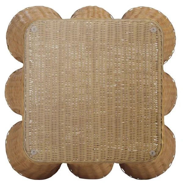 Hylda Square Rattan Accent Table in Natural