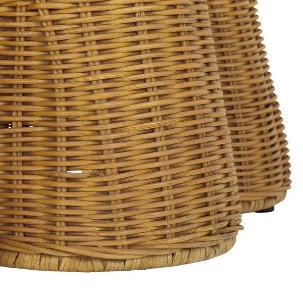 Hylda Round Rattan Accent Table in Natural