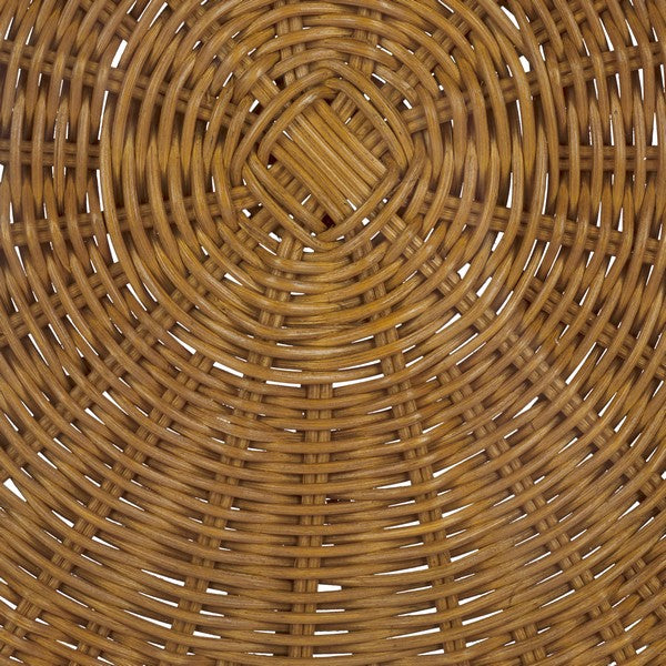 Hylda Round Rattan Accent Table in Natural