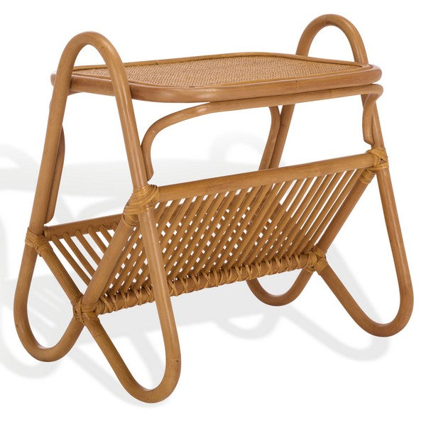 Bayard Rattan Pole Magazine Holder and Accent Table in Natural