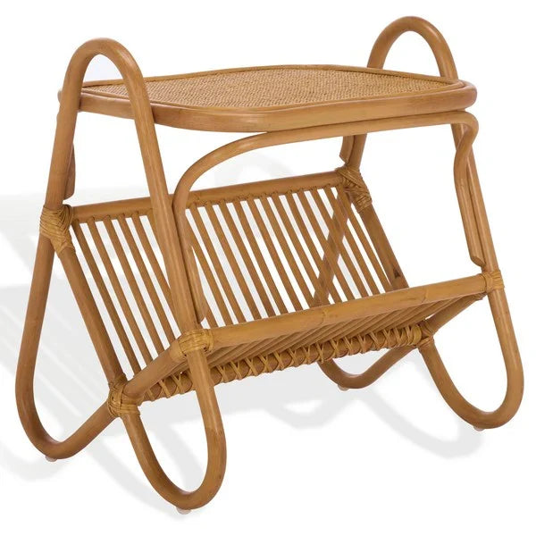 Bayard Rattan Pole Magazine Holder and Accent Table in Natural