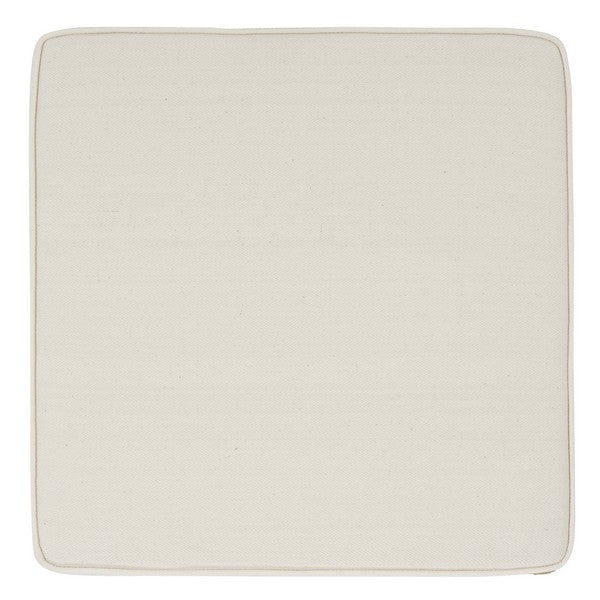 Cherilynn Rattan Pole Ottoman in Natural with White Cushion