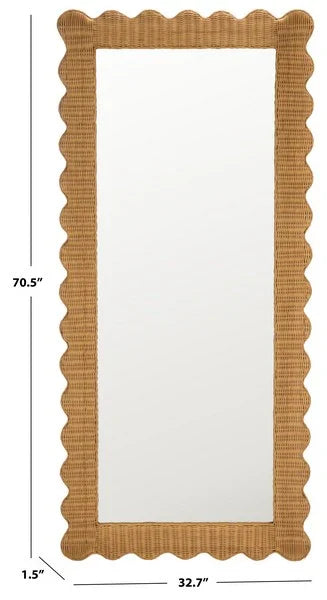 Glendetta 70" Rattan Rectangle Mirror in Natural