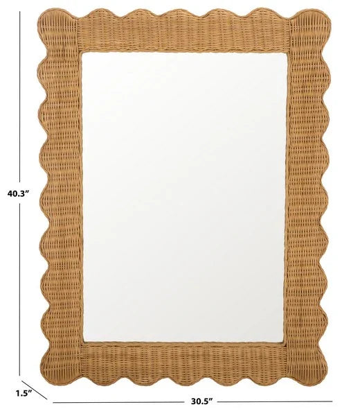 Glendetta 40" Rattan Rectangle Mirror in Natural