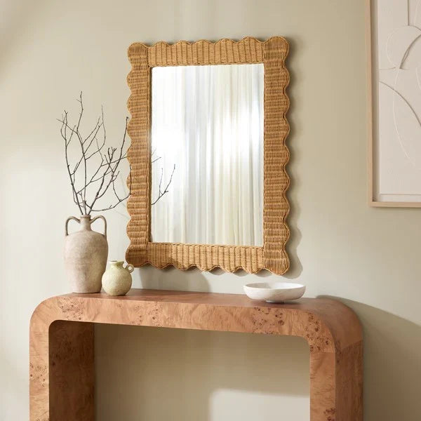Glendetta 40" Rattan Rectangle Mirror in Natural