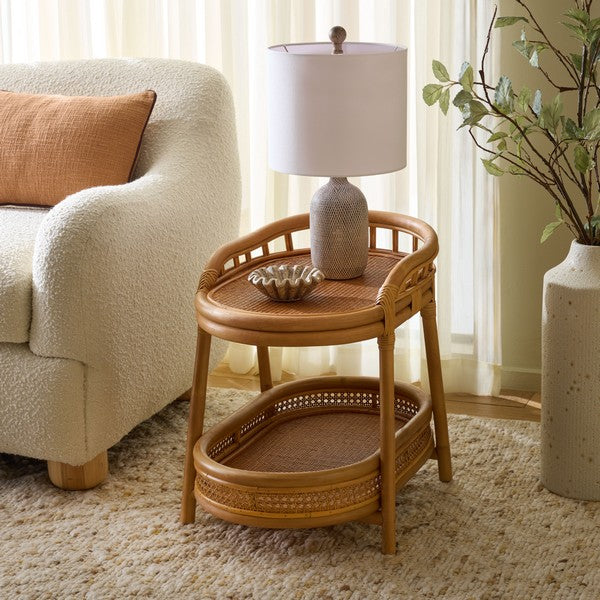 Shayleen Rattan Pole Accent Table in Natural