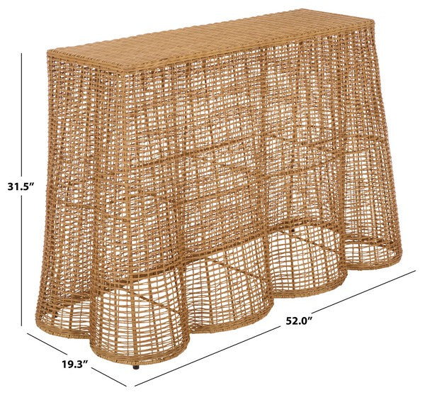 Jilliette Rattan Console Table in Natural