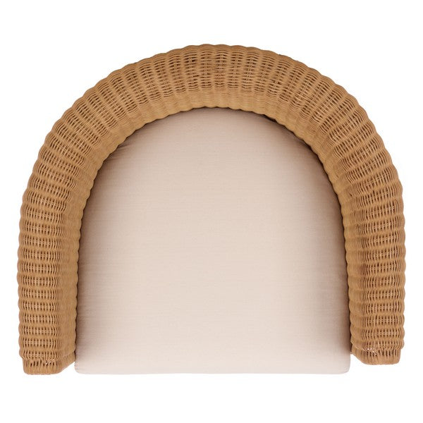 O'reilly Rattan Accent Chair in Natural with Beige Cushion