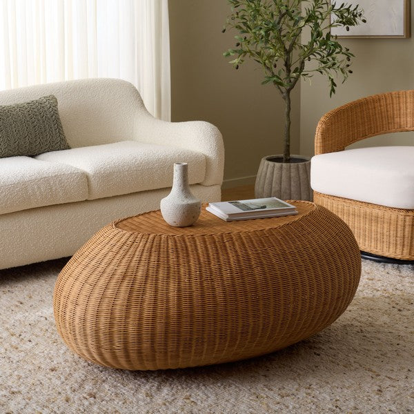 O'reilly Rattan Oval Coffee Table in Natural