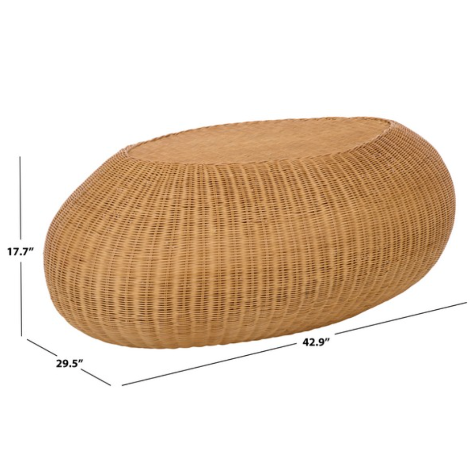 O'reilly Rattan Oval Coffee Table in Natural