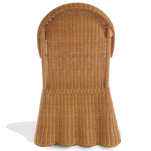 Hylda Rattan Dining Chair in Natural with White Cushion